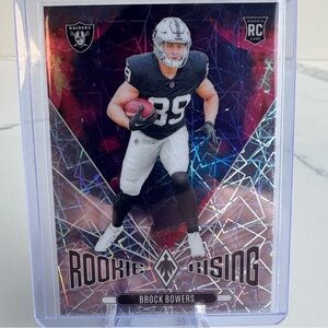 2024 Brock Bowers Rookie Rising Laser Panini Prizm Phoenix Card Mint condition.